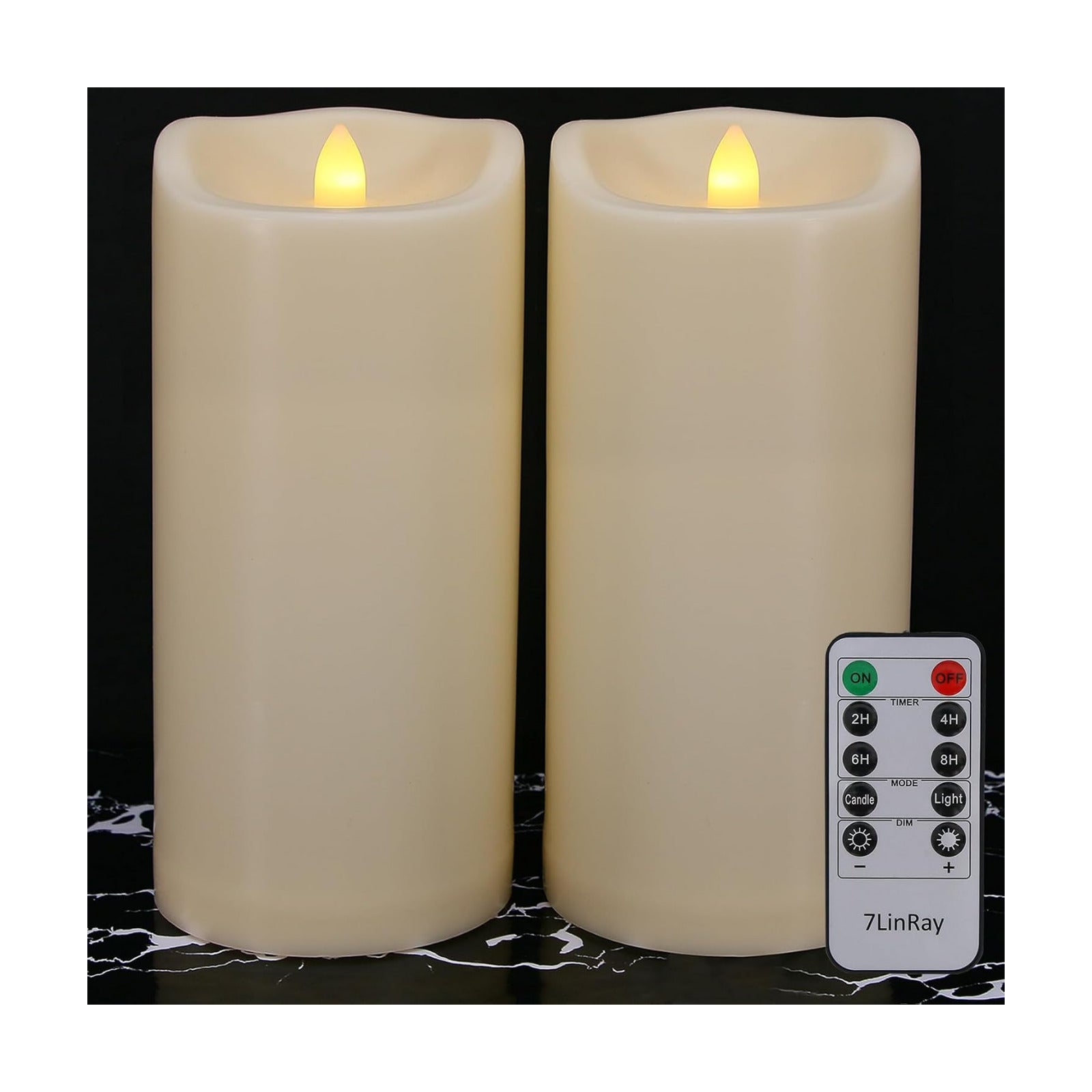 Large 10" x 4" Outdoor Waterproof Flameless Candles with Remote and Timers, 1000 Hours Battery Operated LED Flickering