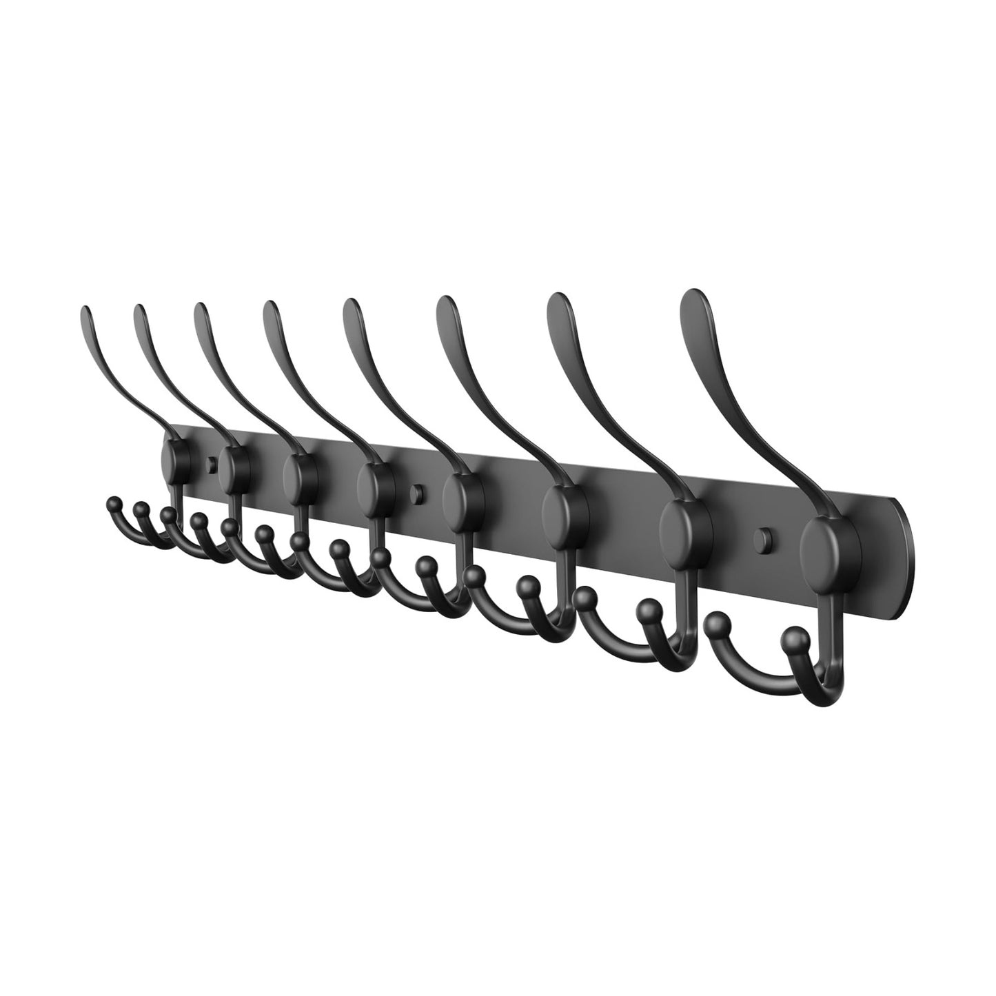 Coat Rack Wall Mount with 8 Tri Hooks – 24 Inch Stainless Steel Coat Hook Rack, Heavy Duty Wall Mounted Organizer for