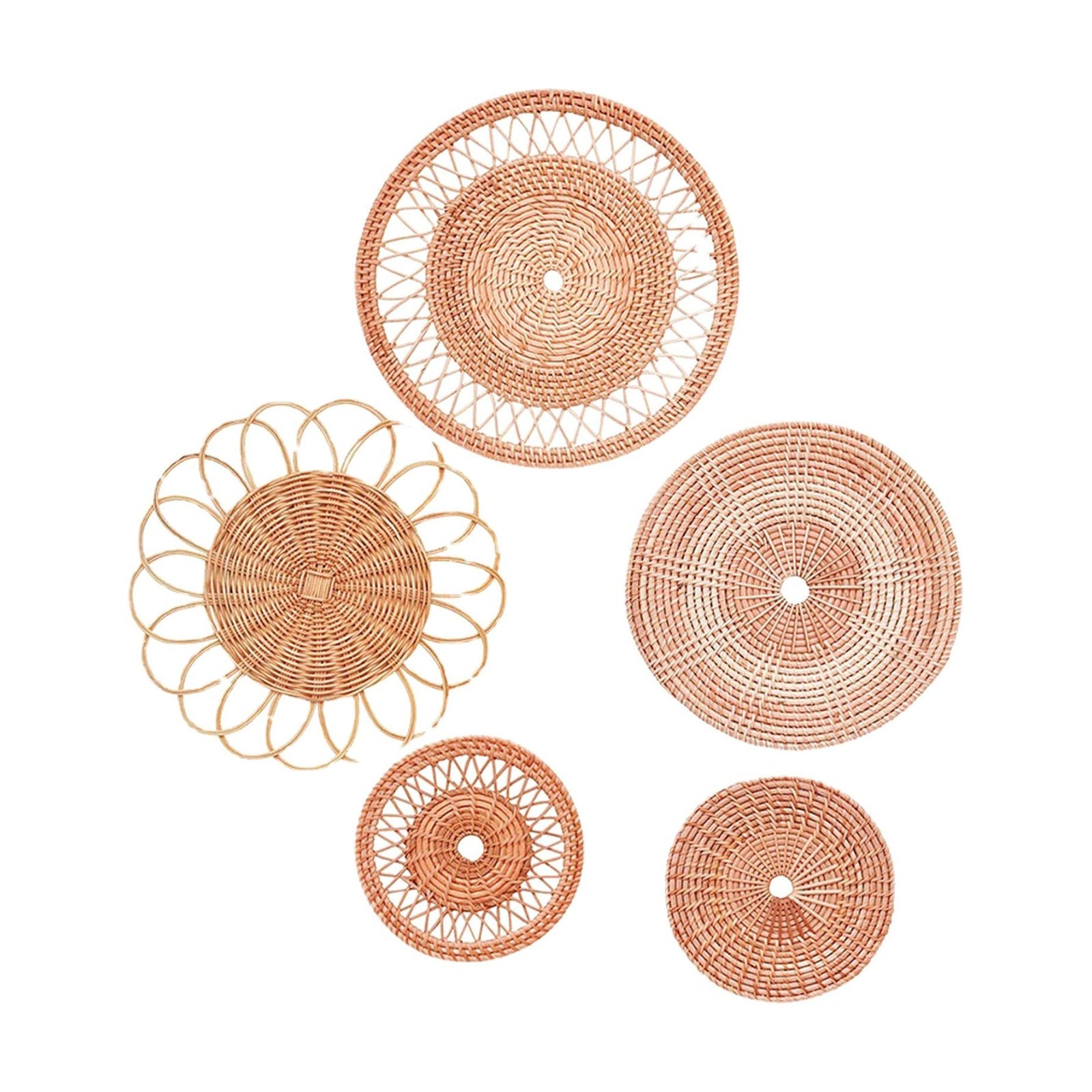 Hanging Woven Wall Basket / / Set of 5