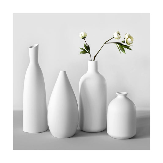 White Ceramic Vase / White*4 / Set of 4