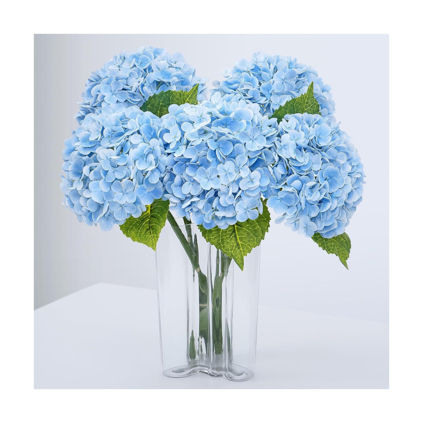 Full Latex Faux Hydrangea Flowers / Blue / Set of 3