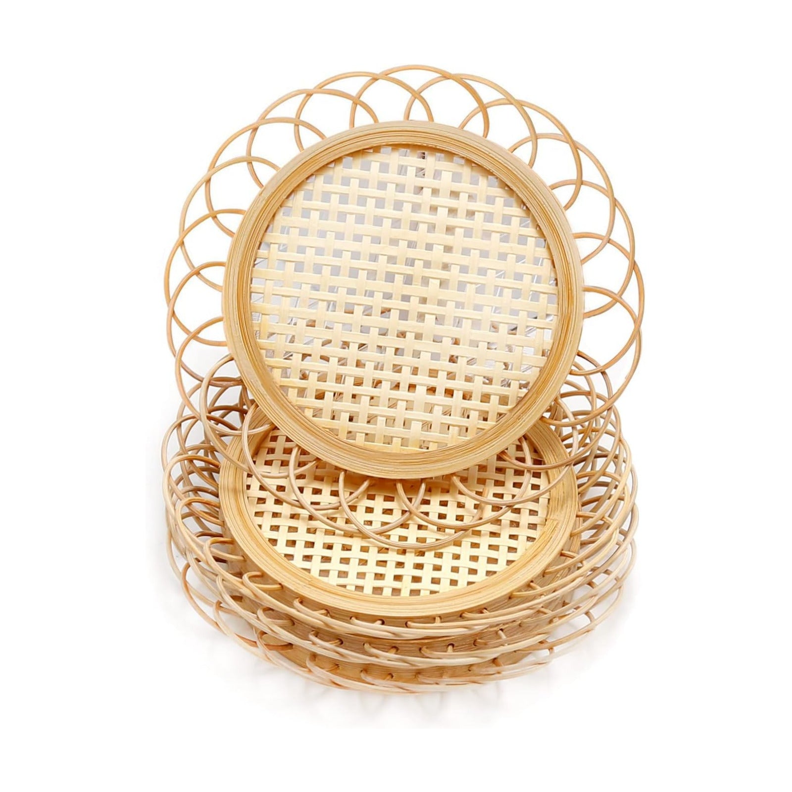 Boho Coasters for Boho Living Room / Natural / Set of 4