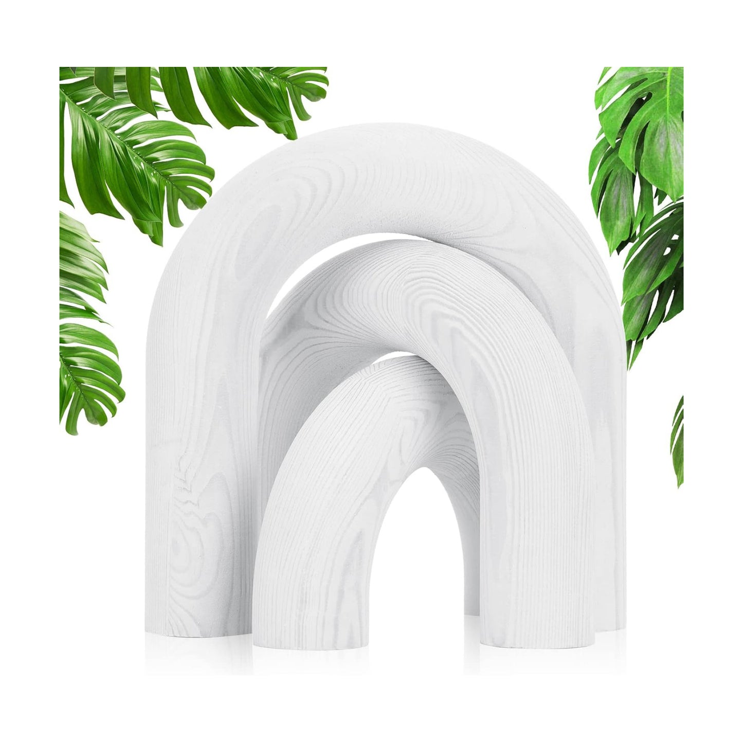 Wood Arch Decorative Shelf Objects Modern Book Shelves Decor Aesthetic Wooden / White / Set of 3