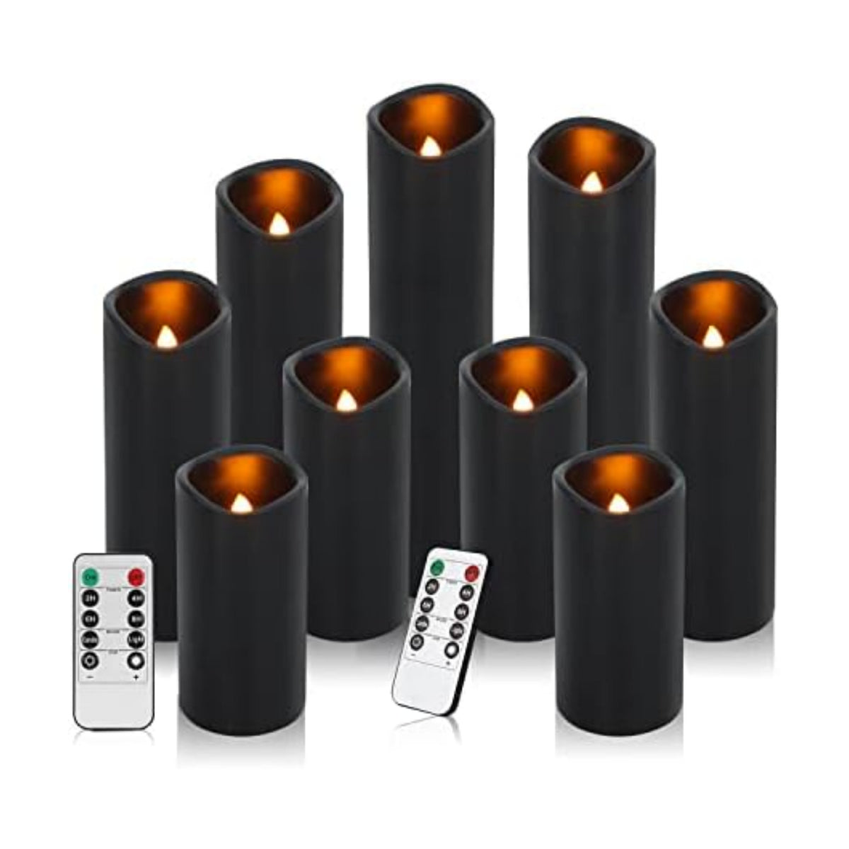 Vinkor Flameless Candles (Black Set of 9)