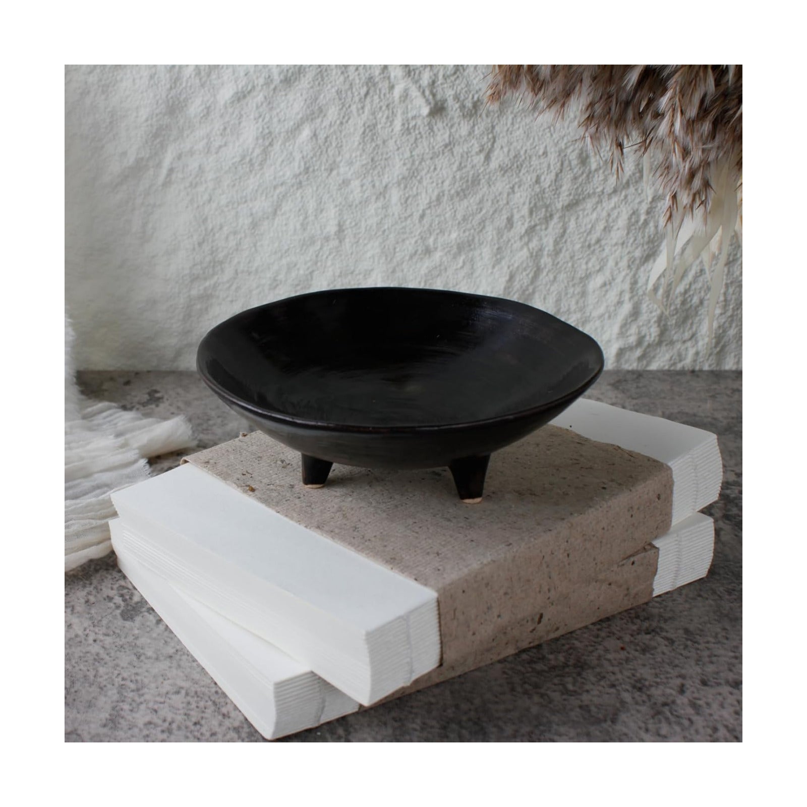 Multi-Purpose Small Ceramic Bowl / 6.1" DIA / Natural Black