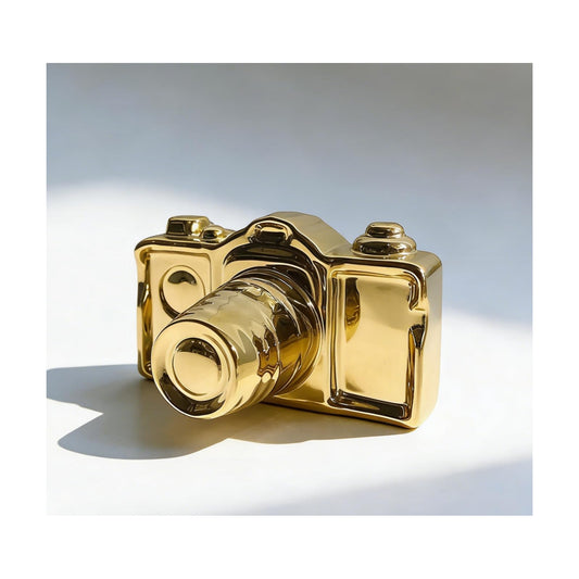 Modern Camera Statue and Sculpture Accent Decor / Gold