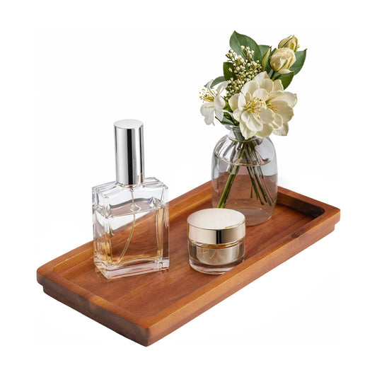 Bathroom Vanity Tray of Wood / Acacia / Natural / 11.8 x 5.9