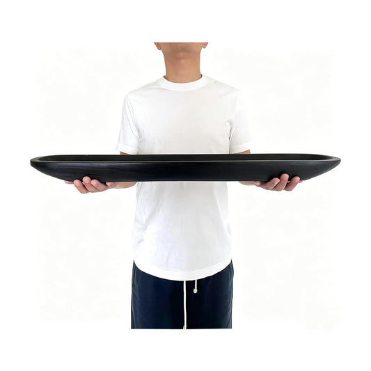 Wooden Dough Bowl Decor / 30inch Black