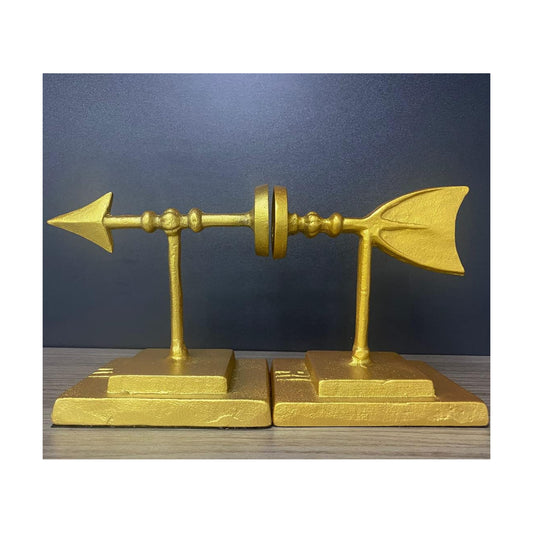 Semid Modern Metal Arrow Bookends / Gold