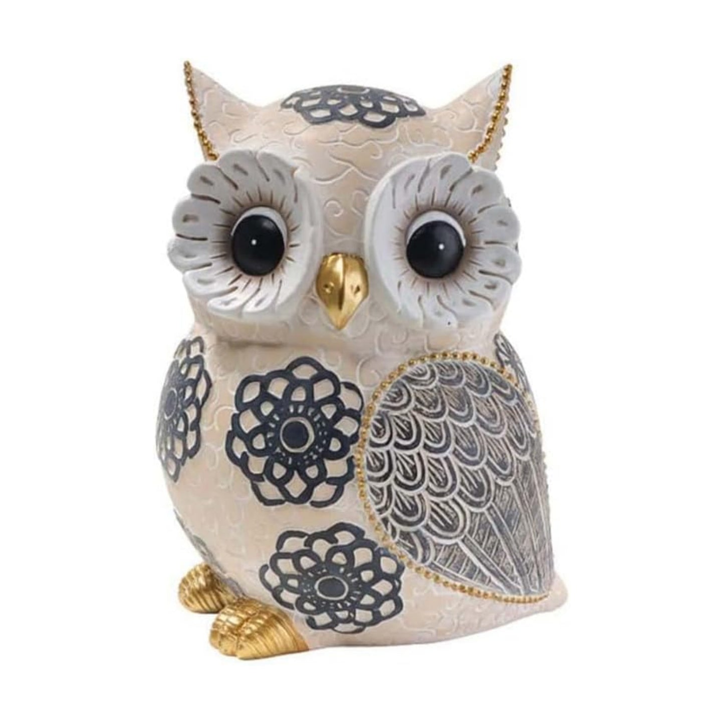 Owl Statue & Figurines / Flower-owl / White