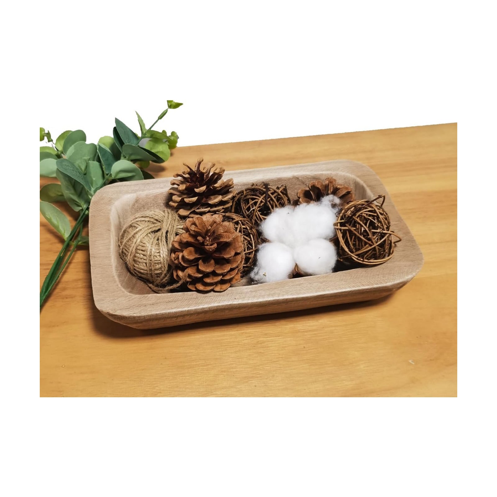 Wooden Dough Bowl Decor / 10inch Brown