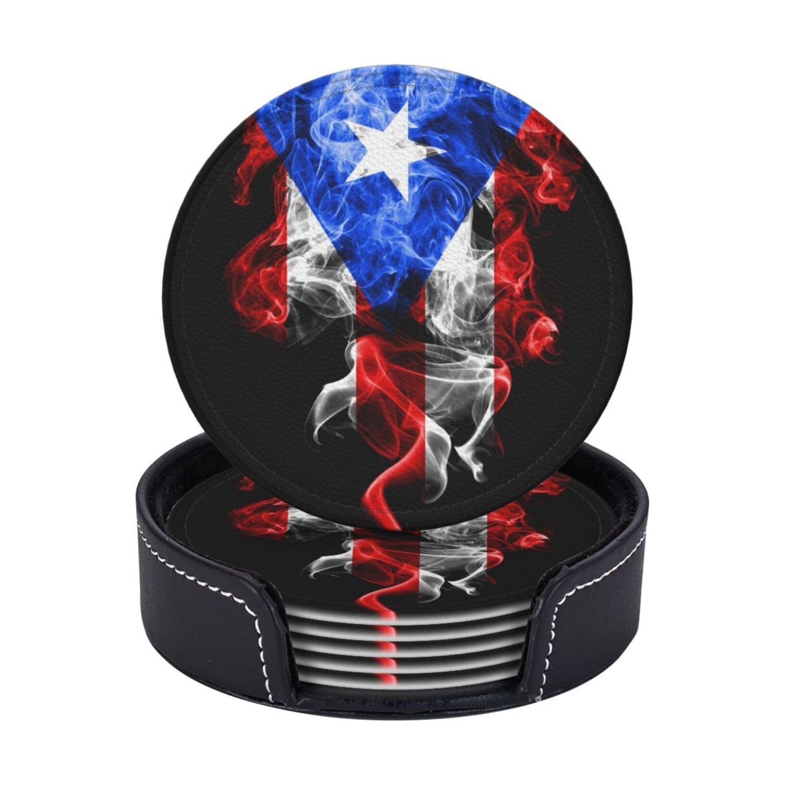 Holder / Coaster for Drinks / Puerto Rico Flag / Set of 6