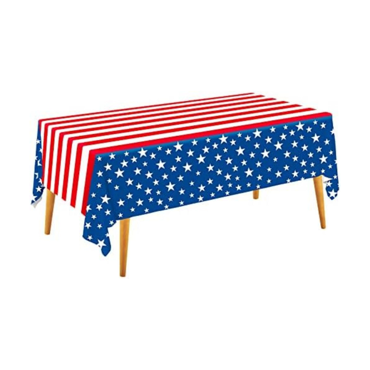 Gatherfun 4th of July Tablecloth Disposable Plastic Waterproof Table Cover for Veterans Day Election Day Independence Day American Flag Patriotic Party Decorations 3PCS 54 X 108 inch