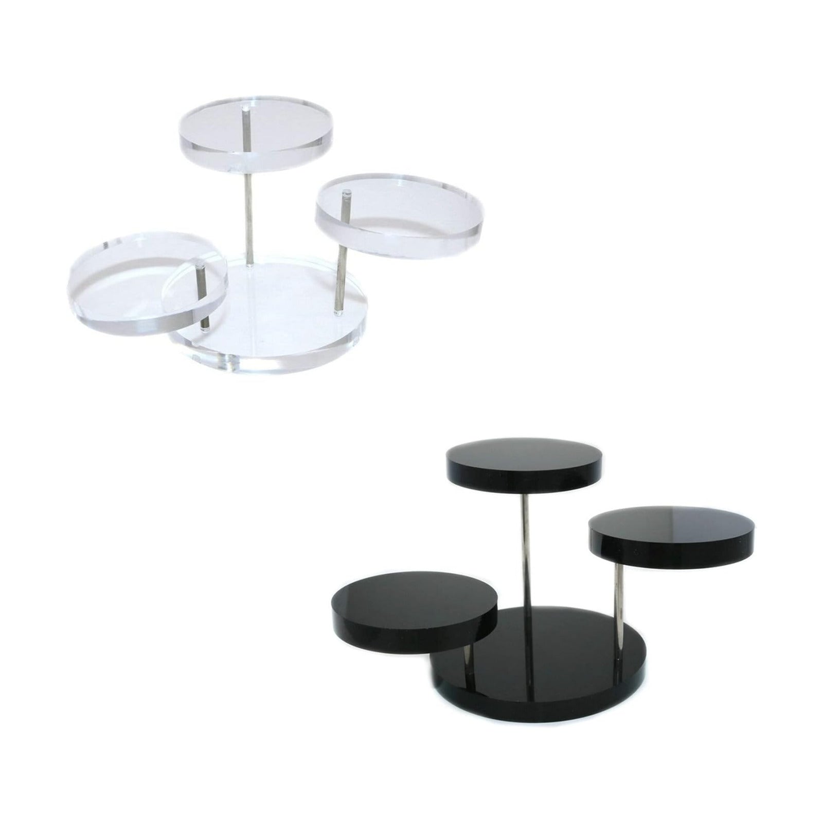 Acrylic Round Products Display Stands 3 Tier Riser Rotatable Jewelry Storage Stand Display Stand