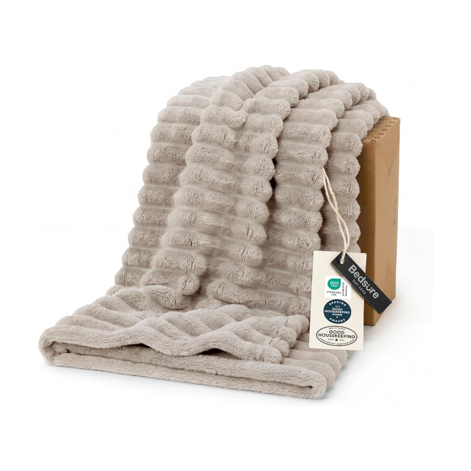 Bedsure Soft Beige Throw Blanket for Couch Decor Gifts 50"x60"