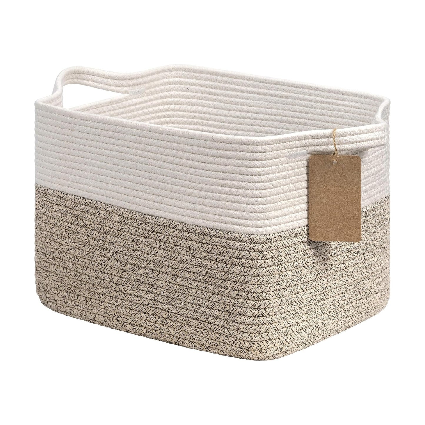 Woven Storage Basket / Light Brown / 13"L x 10"W x 9"H / 13 x 10 x 9