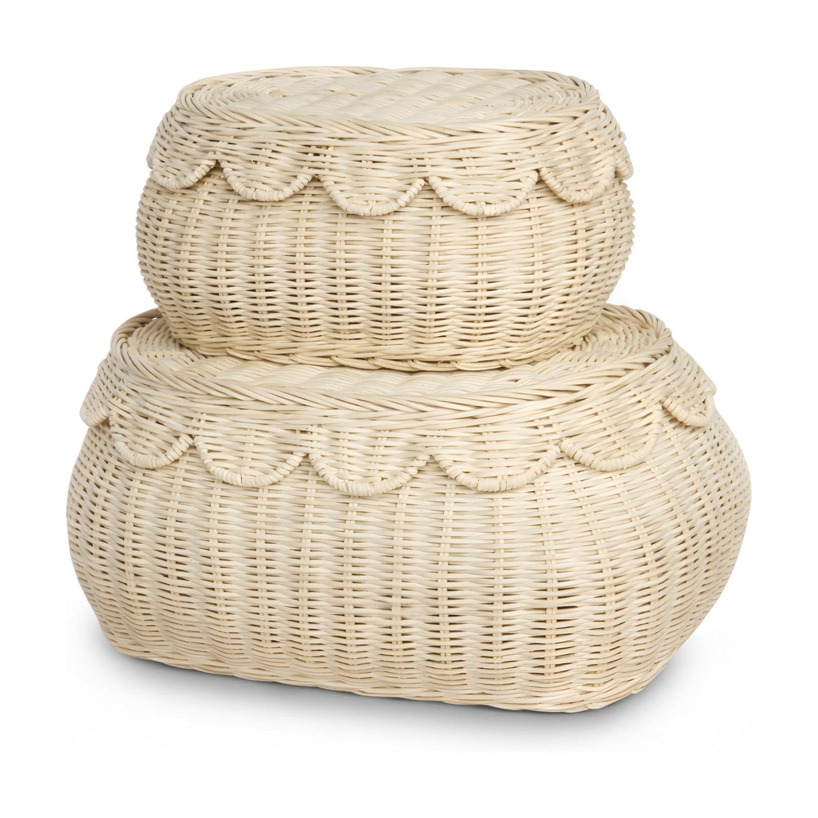 The Original Scalloped Basket / Natural / 15 x 11 x 6 / Set of 2