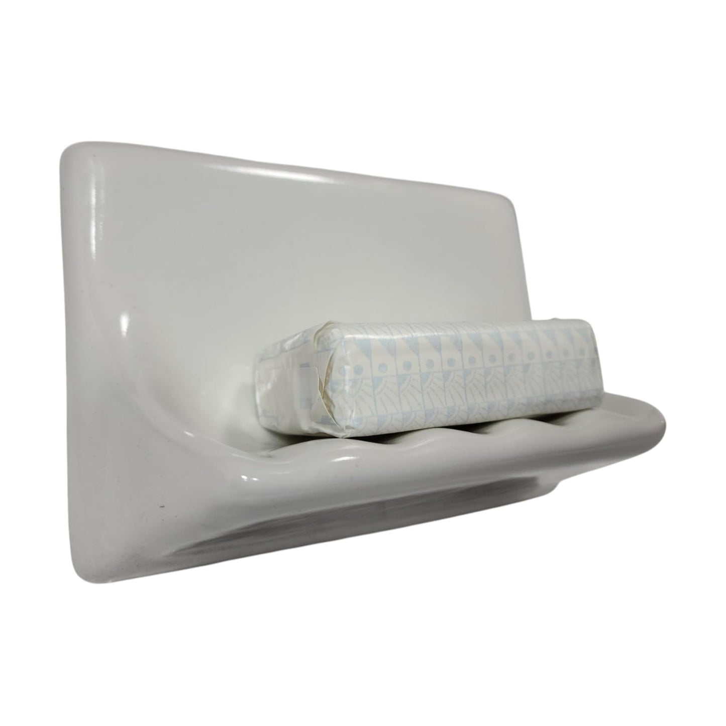 Snow Ceramic Tile Soap Dish Shower Tray Vintage Mid Century Modern Retro / White