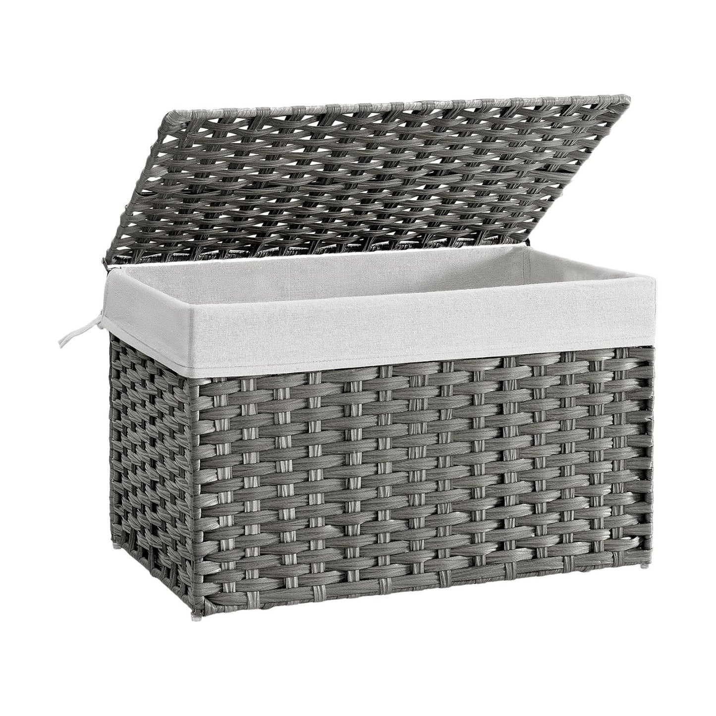 Metal Frame / Woven Blanket Storage Bin / 105 L / Gray
