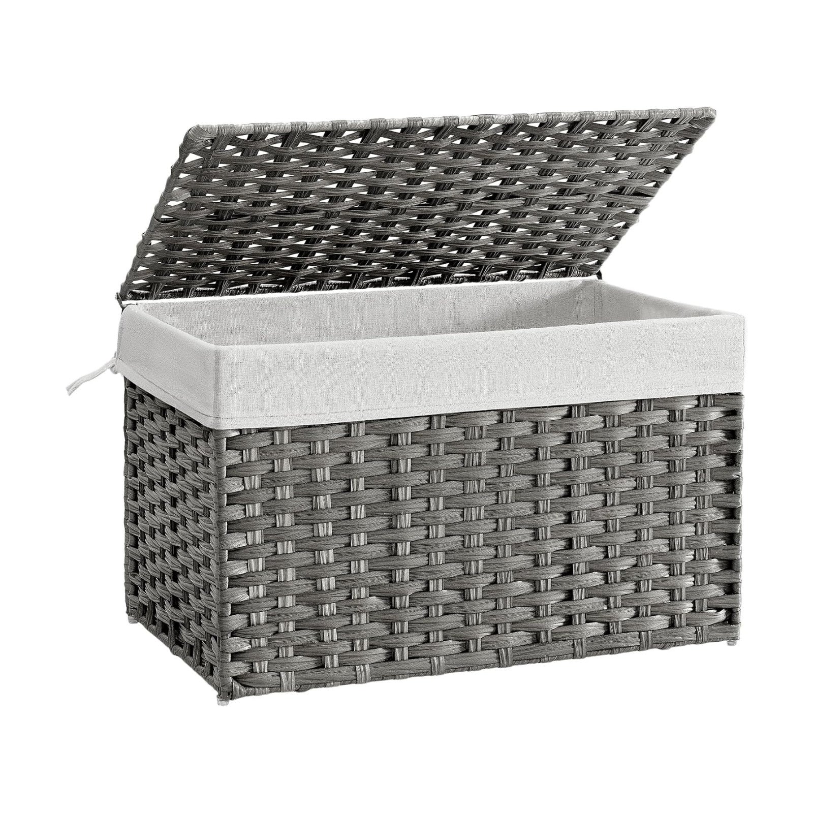 Metal Frame / Woven Blanket Storage Bin / 105 L / Gray