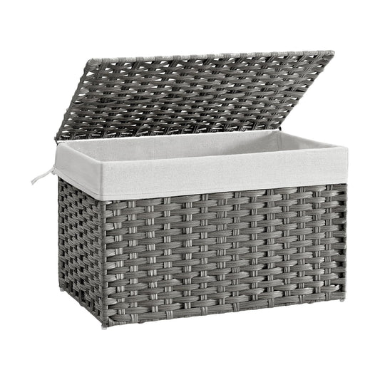 Metal Frame / Woven Blanket Storage Bin / 105 L / Gray