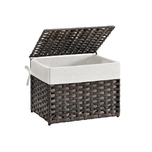 Metal Frame / Woven Blanket Storage Bin / 35 L / Brown