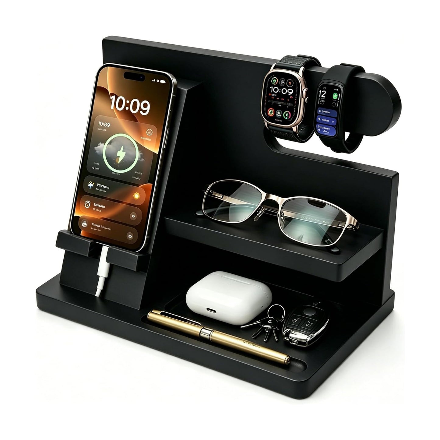 Gifts for Men Wood Phone Docking Station Birthday Gift for Men Valentines Day Gifts Father Gift for Him Boyfriend
