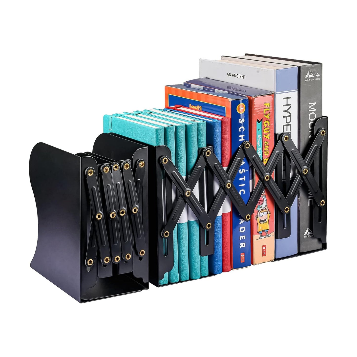 Metal Book Ends for Heavy Book / Black / Set of 2