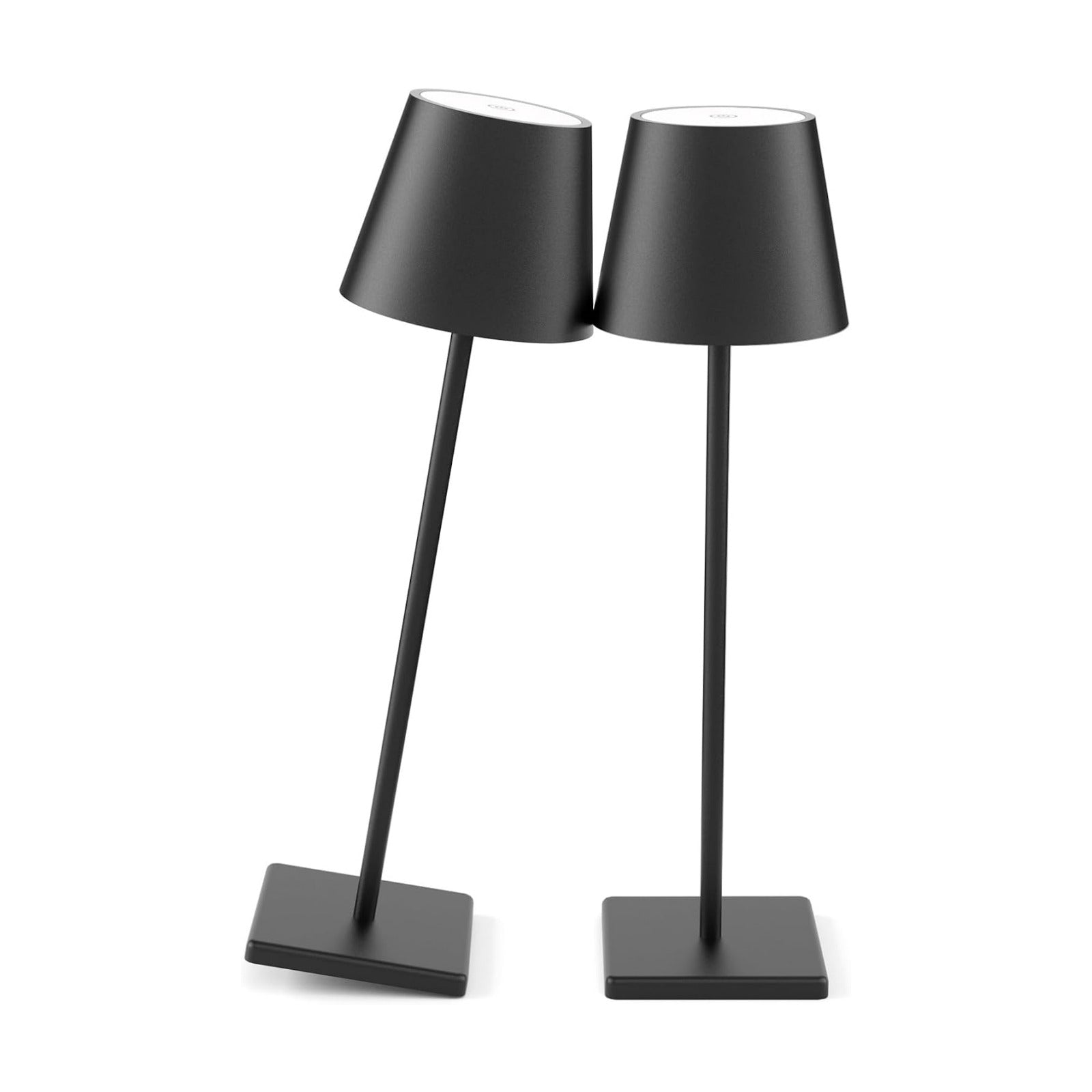2 Pack Cordless LED Table Lamp Black, 5500mAh Battery Powered Table Light, 3 Color Temperatures Stepless Dimmable