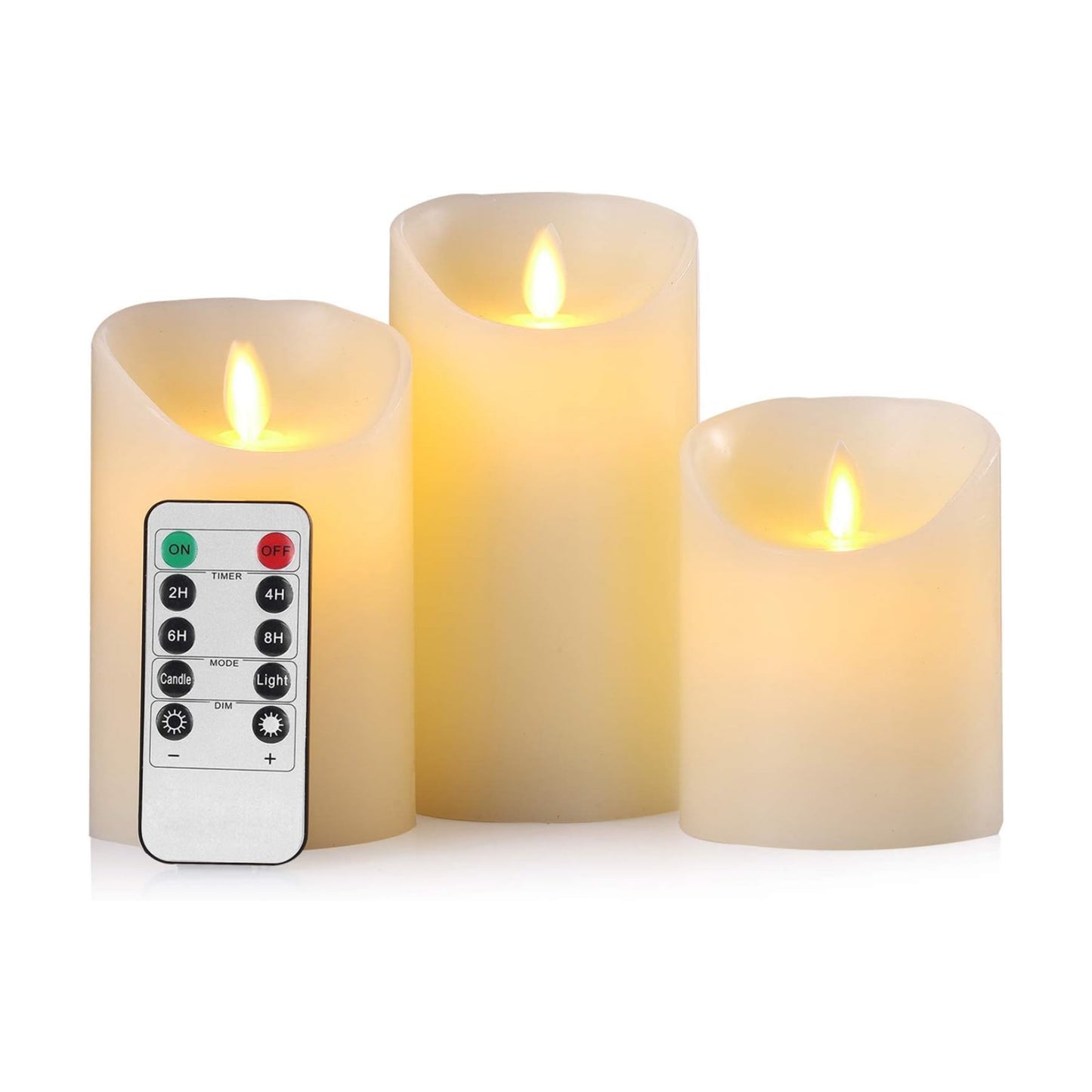 AKU TONPA Flameless Candles Battery Operated Pillar Real Wax Electric LED Flickering Candle Sets with Remote Control