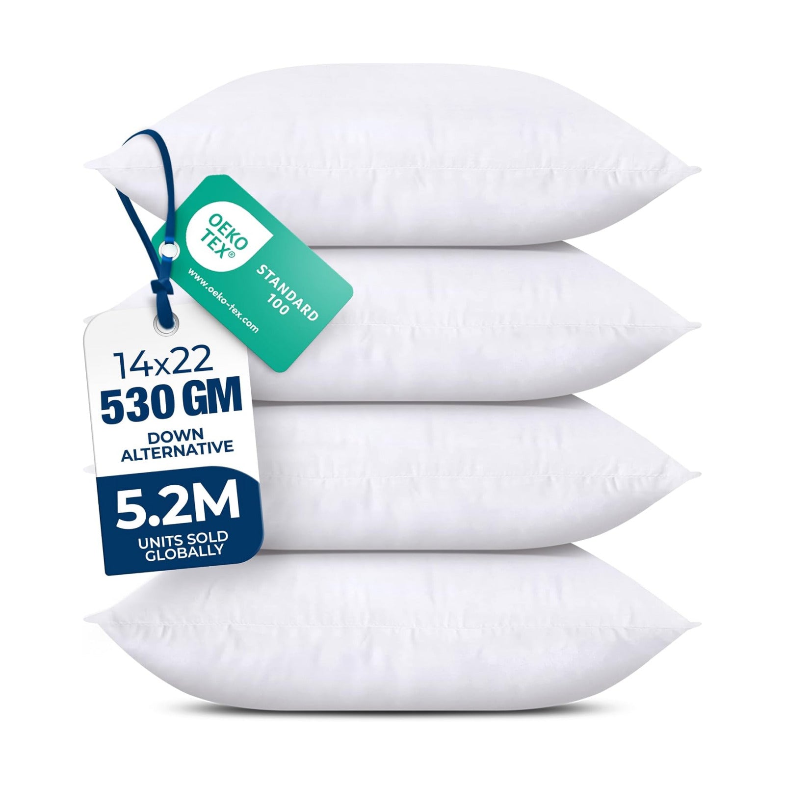 Utopia Bedding Throw Pillows, Decorative 14x22 Pillow Inserts, Set of 4