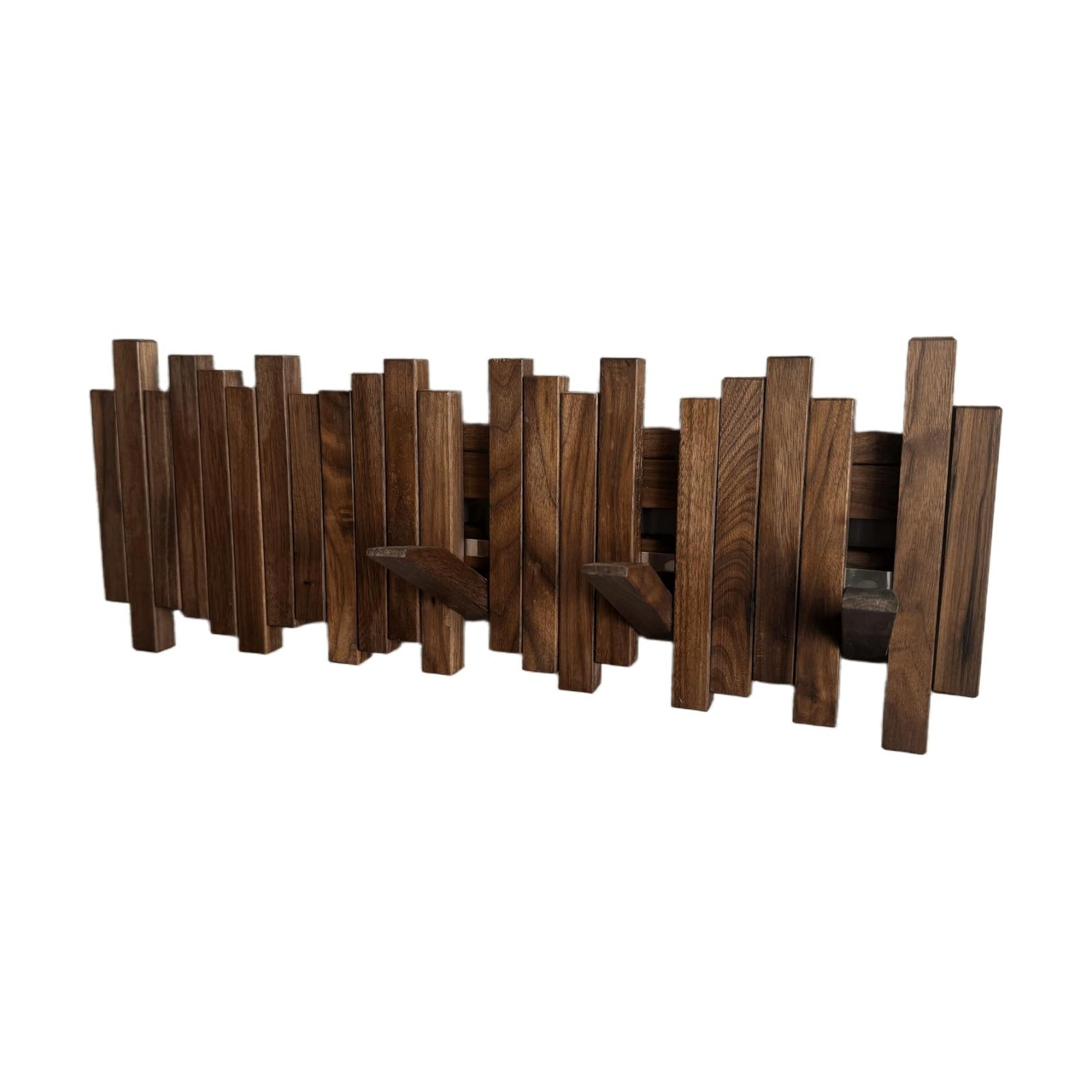 Natural Wood Wall Mounted Piano Coat Rack| Coat Rack Wall Mount| Flip Down Wall Hook Rack 5 Hooks| Entryway Wall