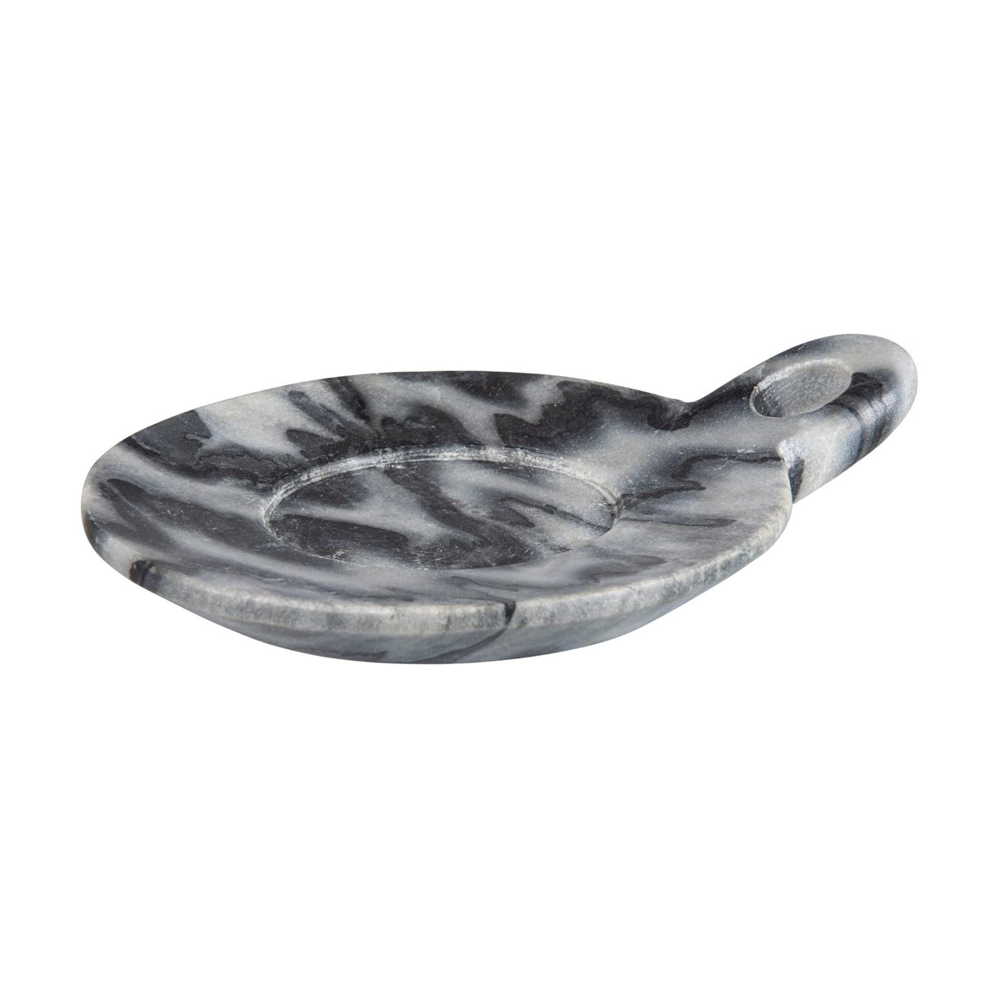 Hand-Carved Marble Dish / Gray / 7.5 x 6