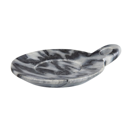 Hand-Carved Marble Dish / Gray / 7.5 x 6