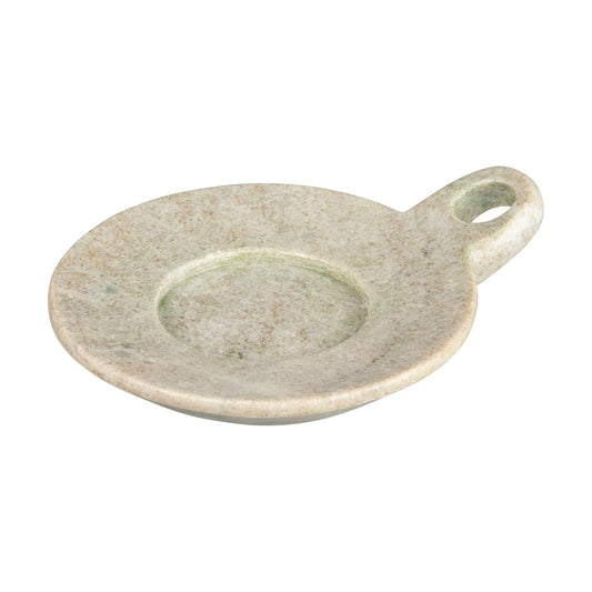 Creative Co-Op Hand-Carved Marble Dish / Beige / 7.5 x 6