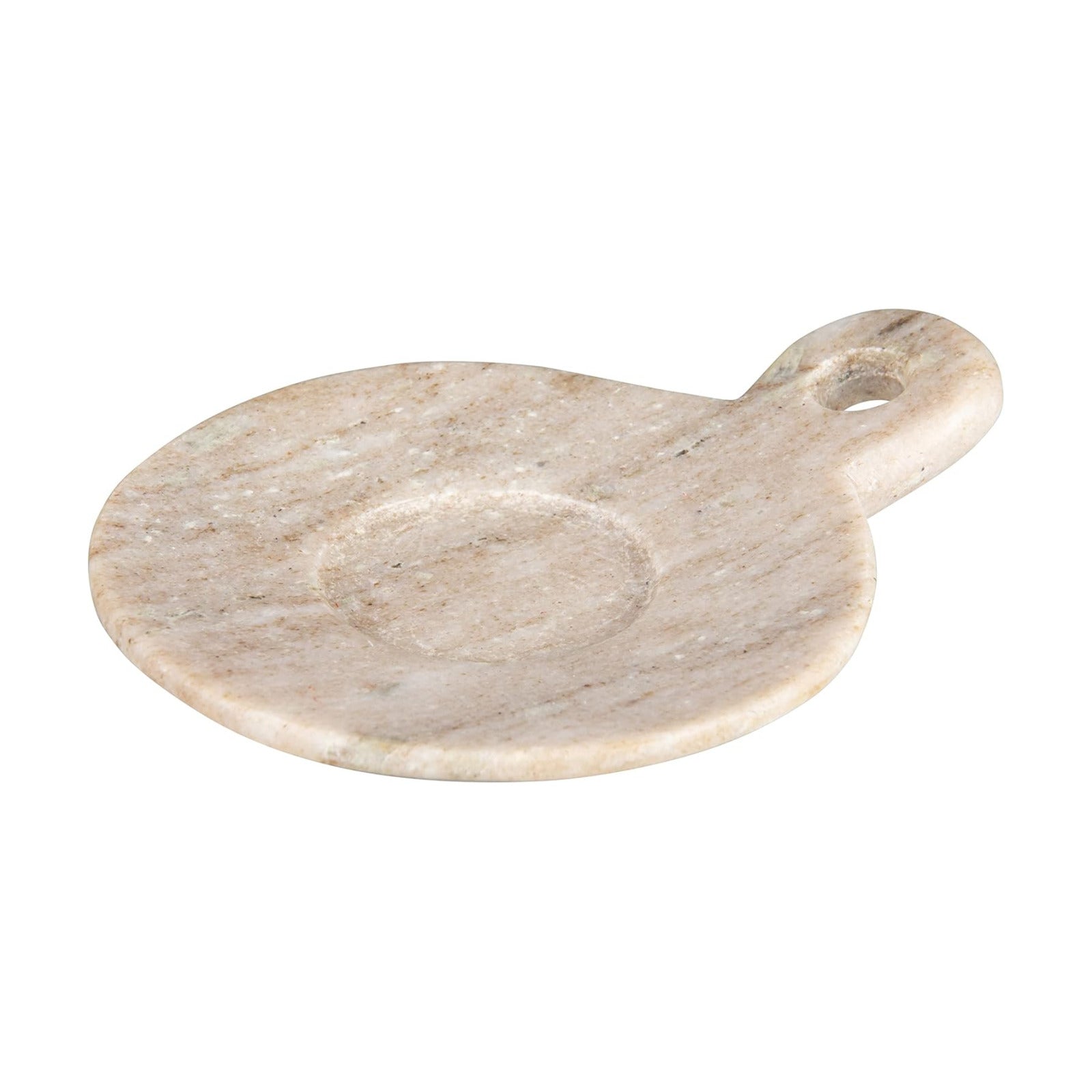 Hand-Carved Marble Dish / Beige / 5 x 4