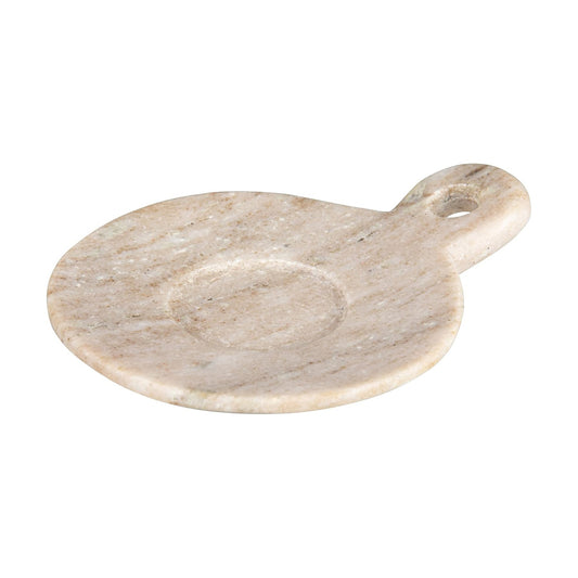 Hand-Carved Marble Dish / Beige / 5 x 4