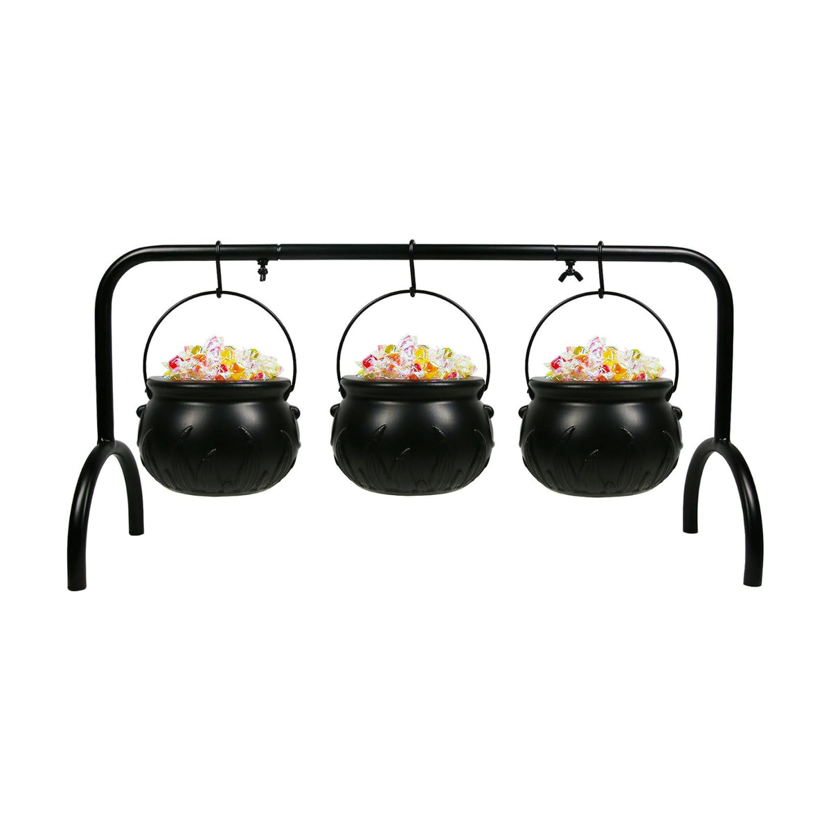 Darnassus 3PCS Halloween Cauldron on Rack Witches Cauldron Candy Bowl