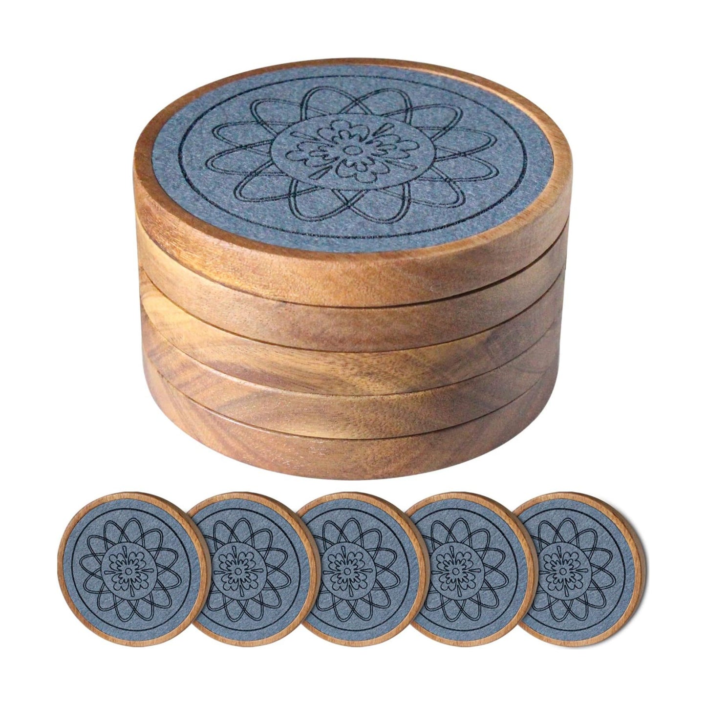 Wood Coasters for Drinks / #2 Grey