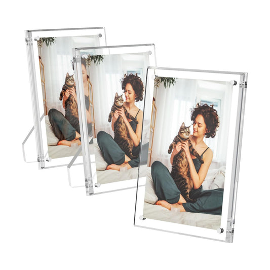 Acrylic Picture Frames / 4 x 6 / Clear / Set of 3