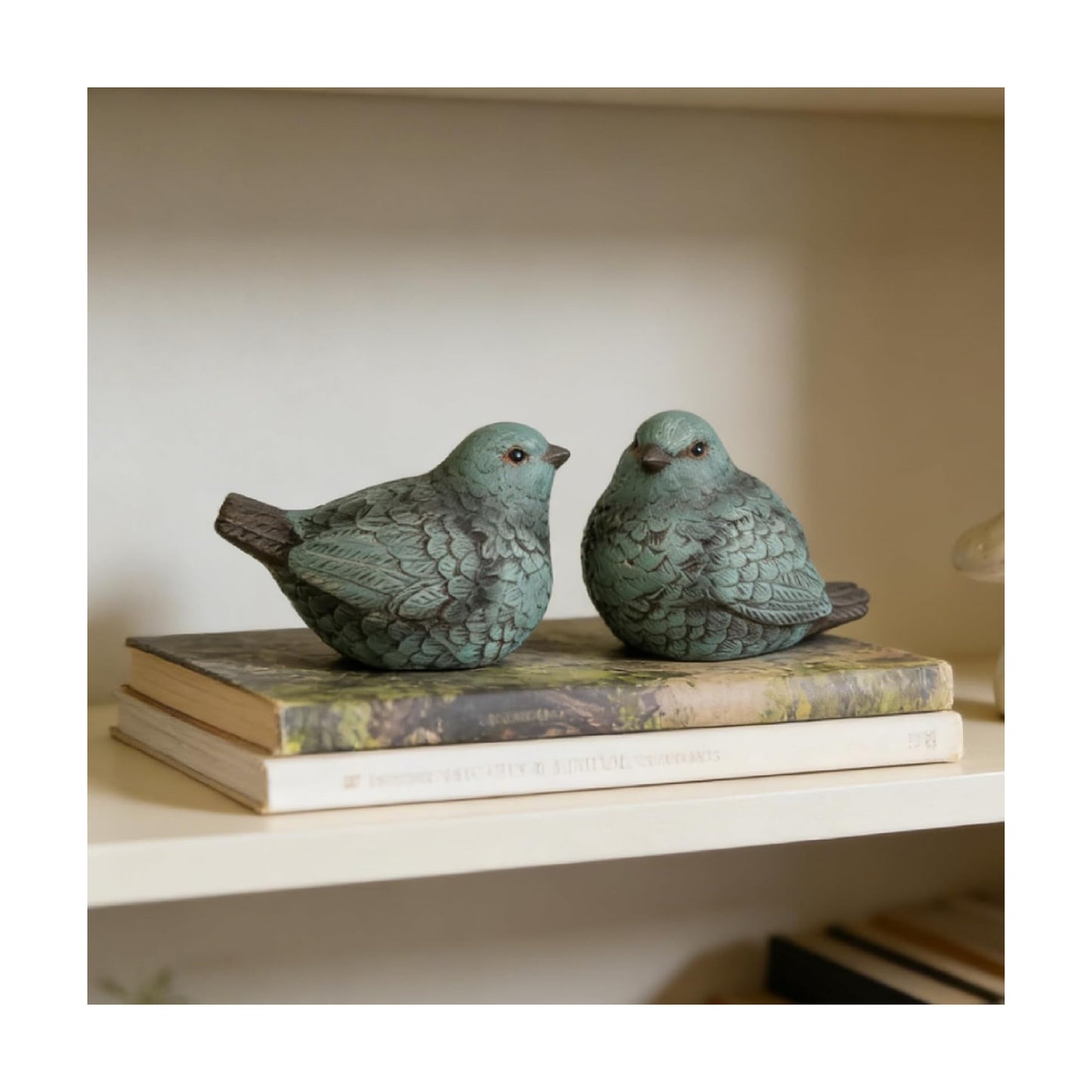 Bird Statues / Resin Bird Figurines Home Decor / Blue / Set of 2