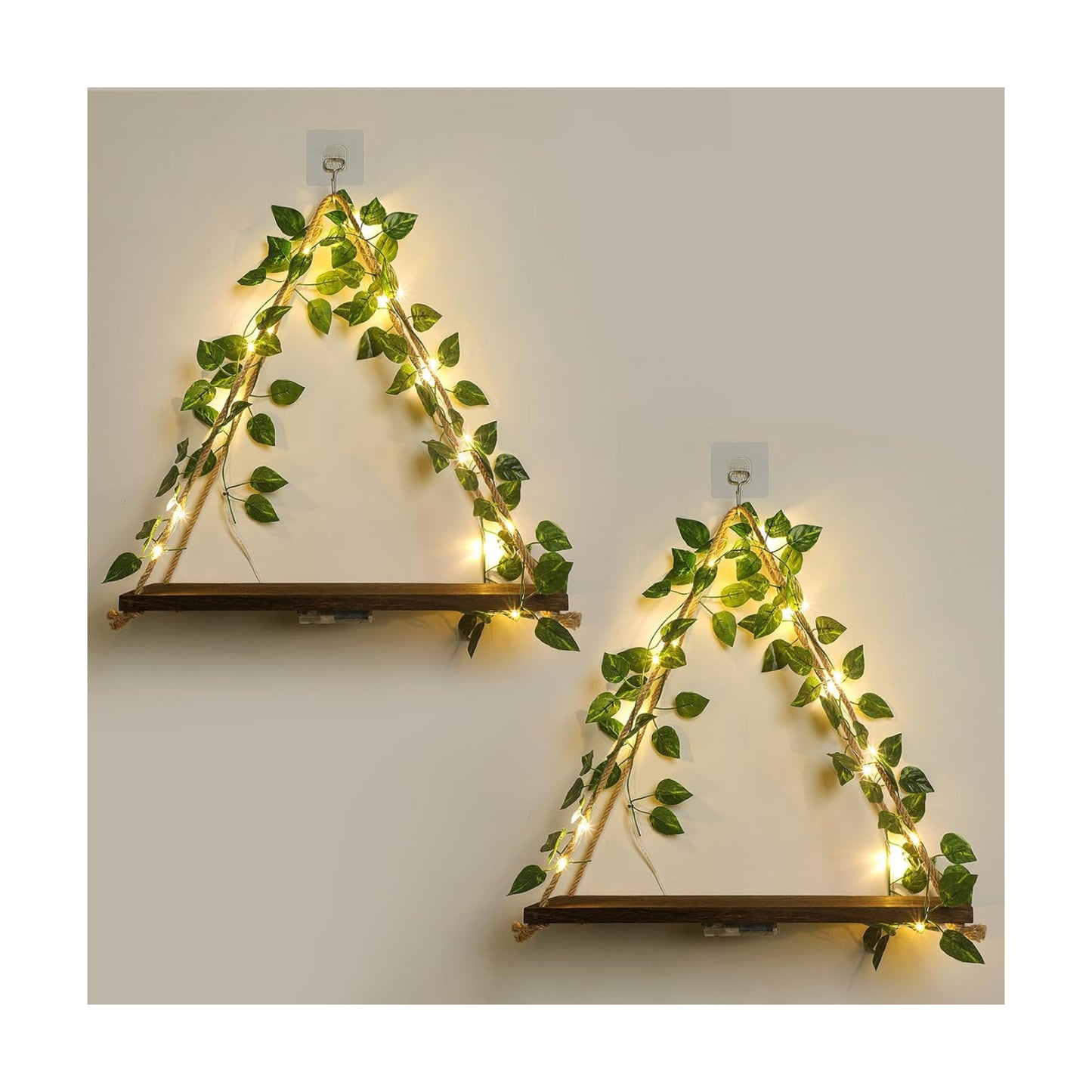 Floating Shelves / Plant Wall Decor / Green Leaf