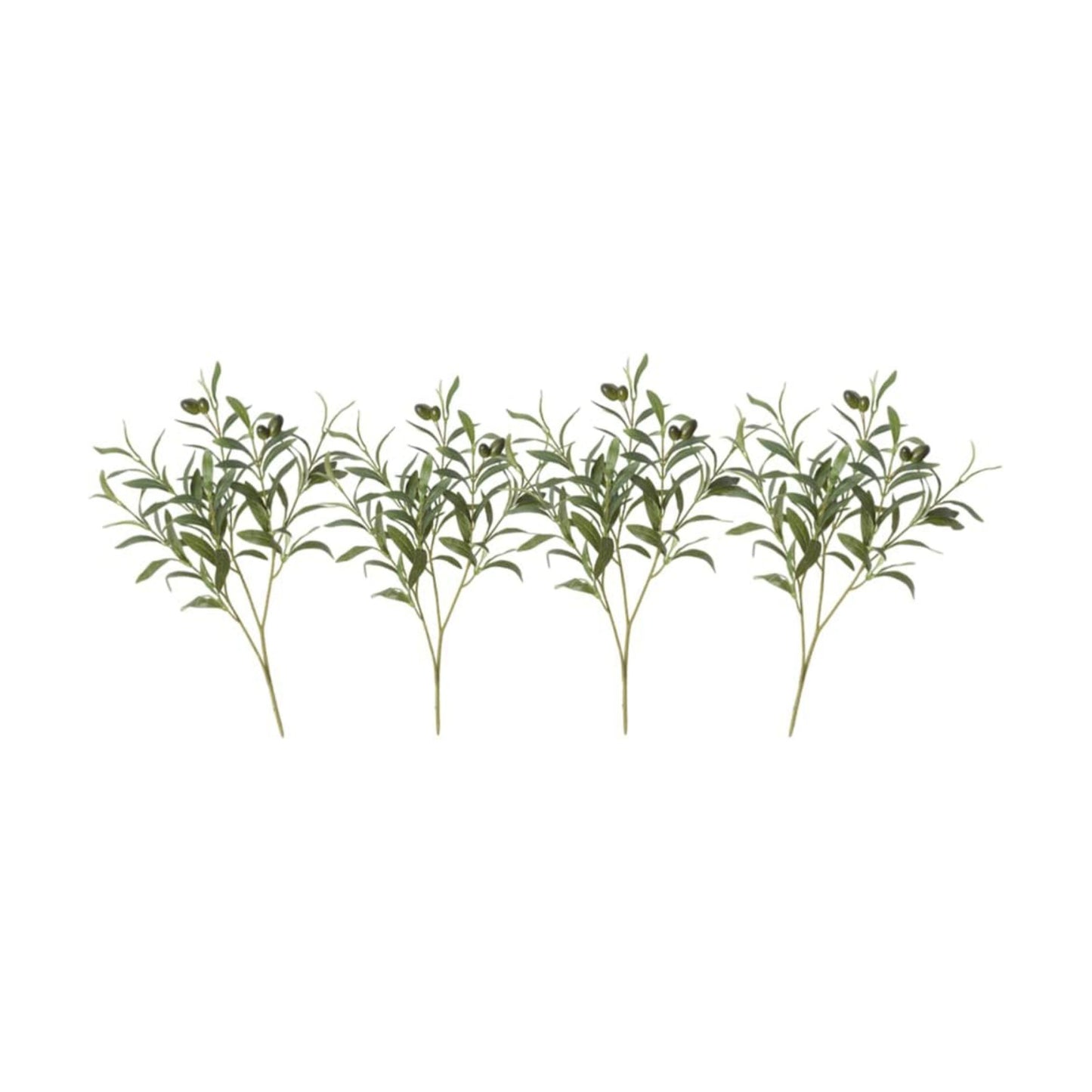 Artificial Olive Branches for Vases Faux Olive Branch Stems Leaves / 19 Inch / Set of 4
