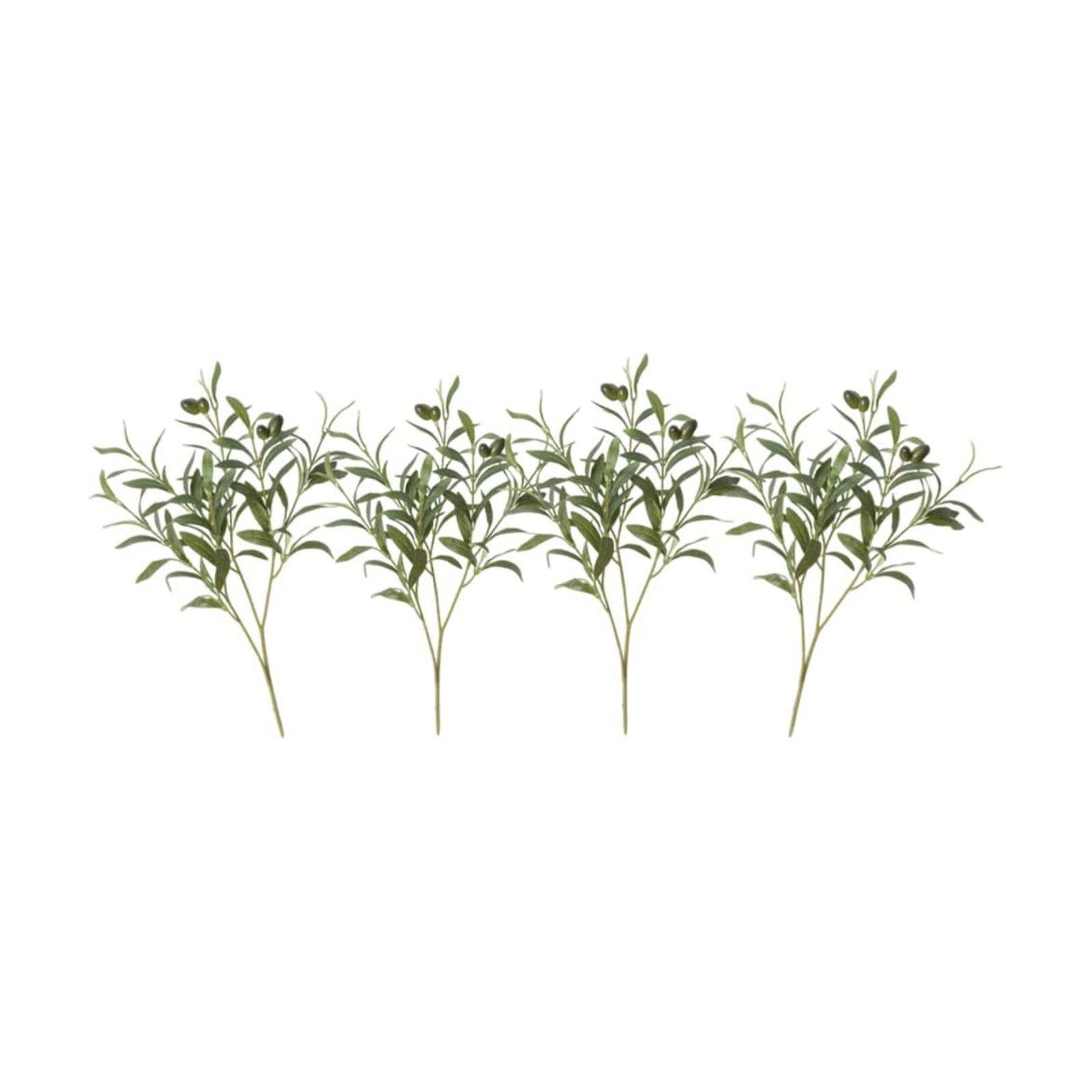 Artificial Olive Branches for Vases Faux Olive Branch Stems Leaves / 19 Inch / Set of 4