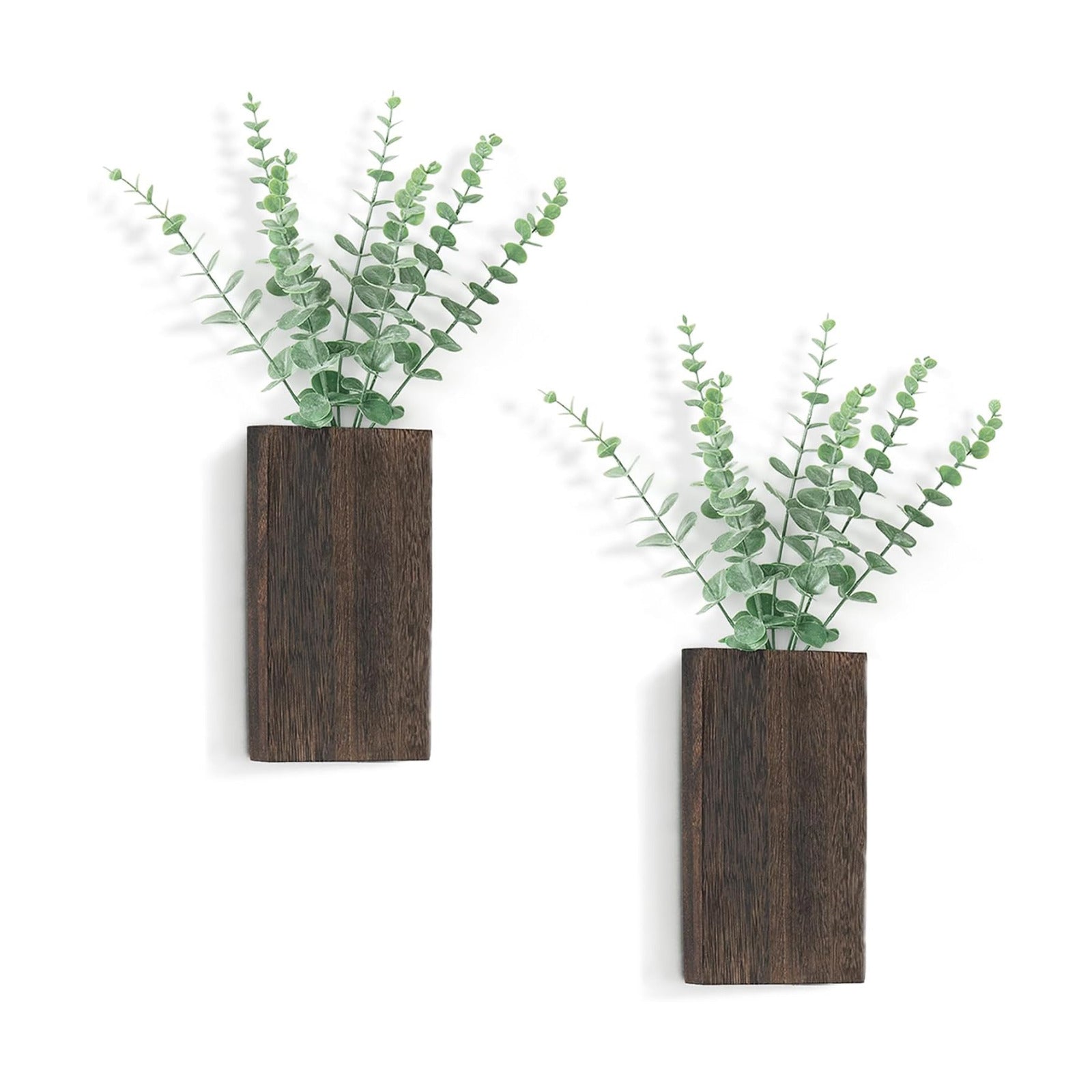Wood Wall Planter Vase / Brown / Medium / Set of 2