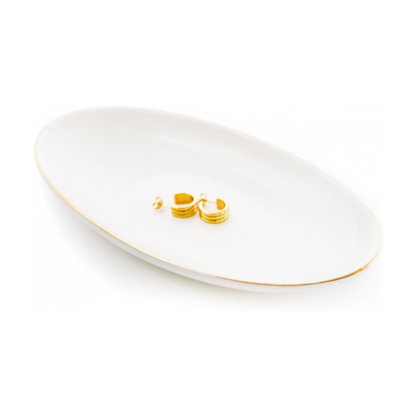 Key Dish Tray Catch All Bowl / White / 7 x 4