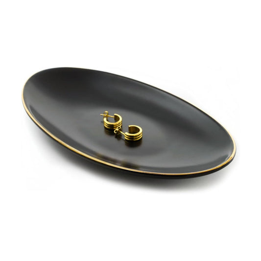 Key Dish Tray Catch All Bowl / Black / 7 x 4