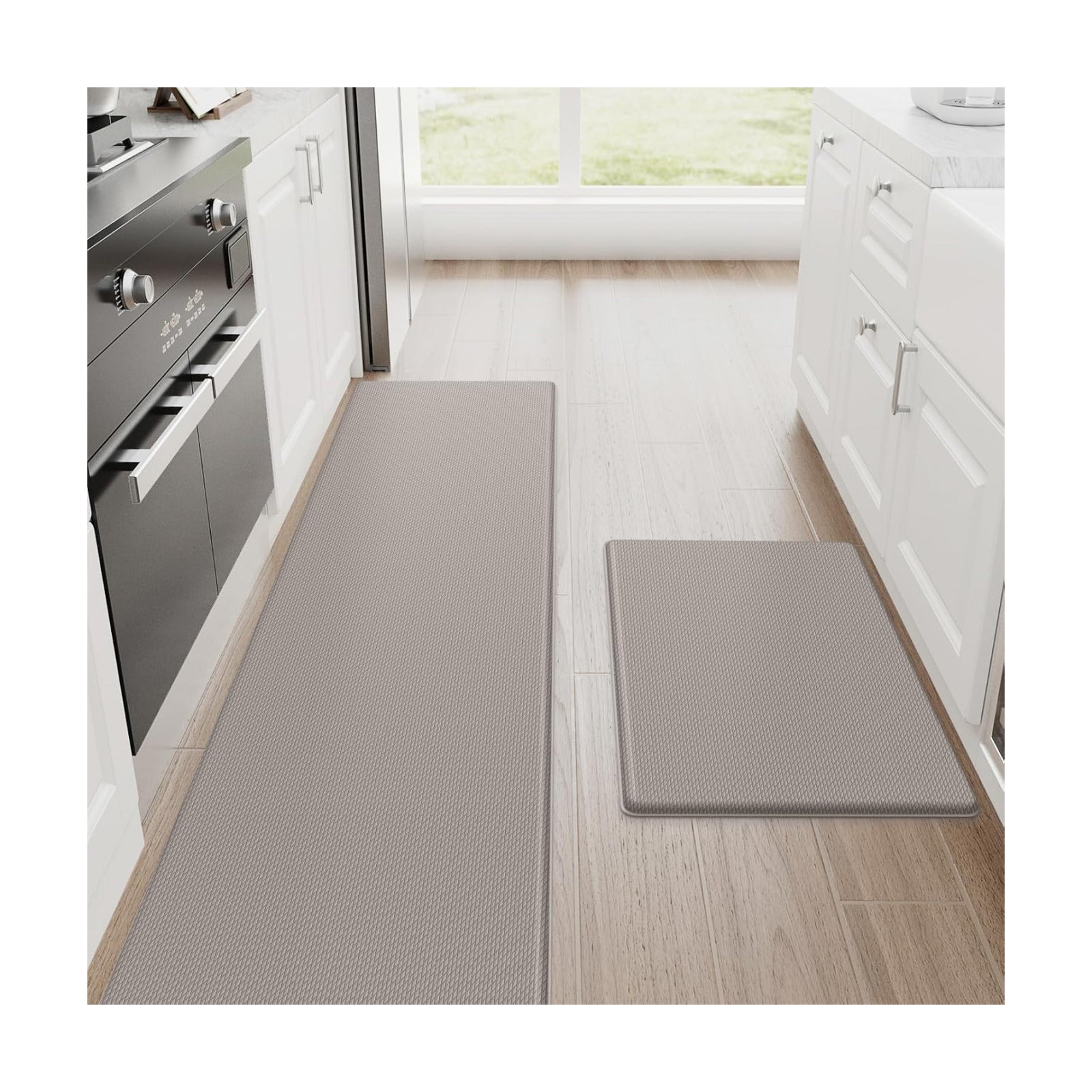 StepRite Kitchen Mats, 2PCS Kitchen Rugs, Cushioned Anti Fatigue Kitchen Mats for Floor, Non-Slip Standing Desk Mat