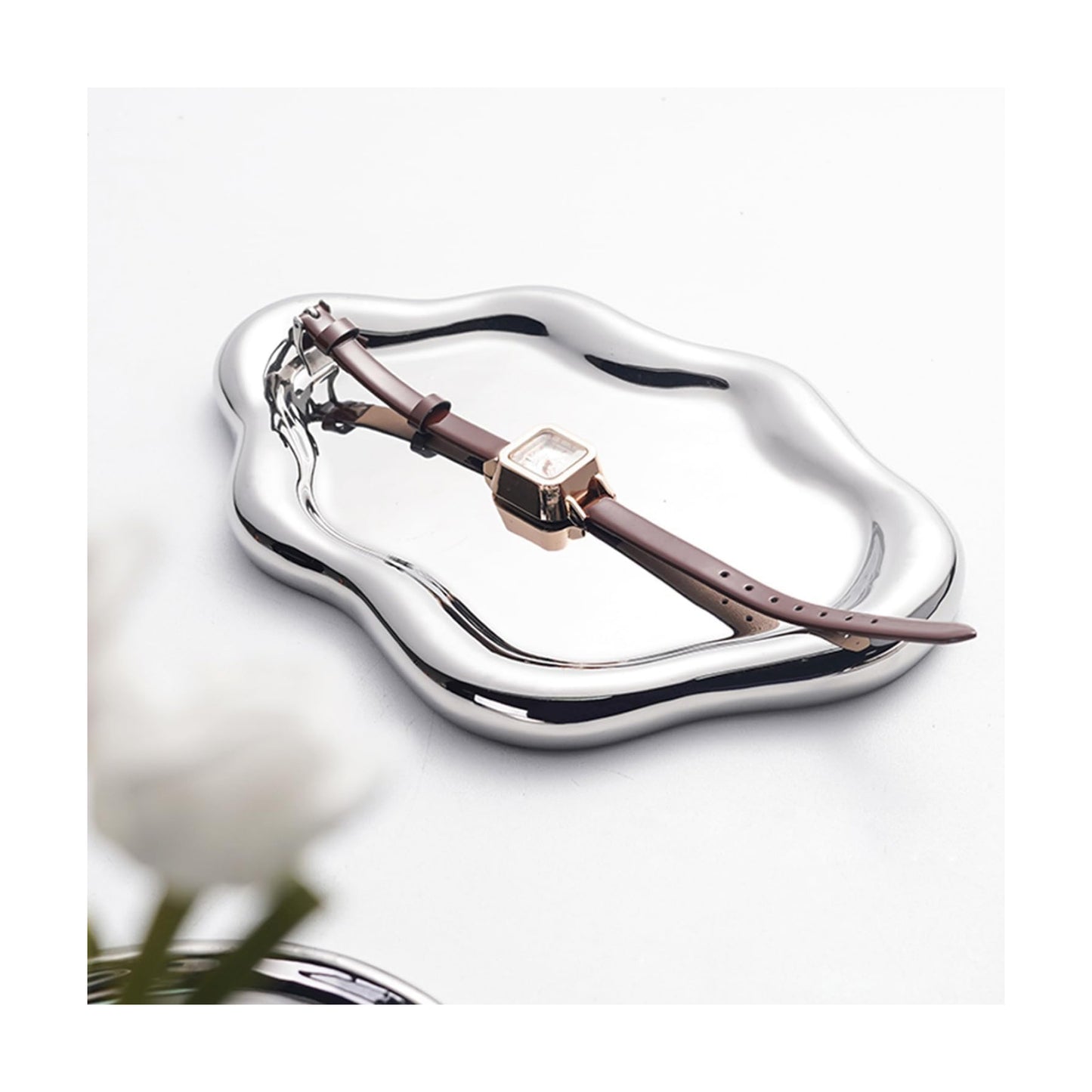 Jewelry Tray Trinket Dish / Silver
