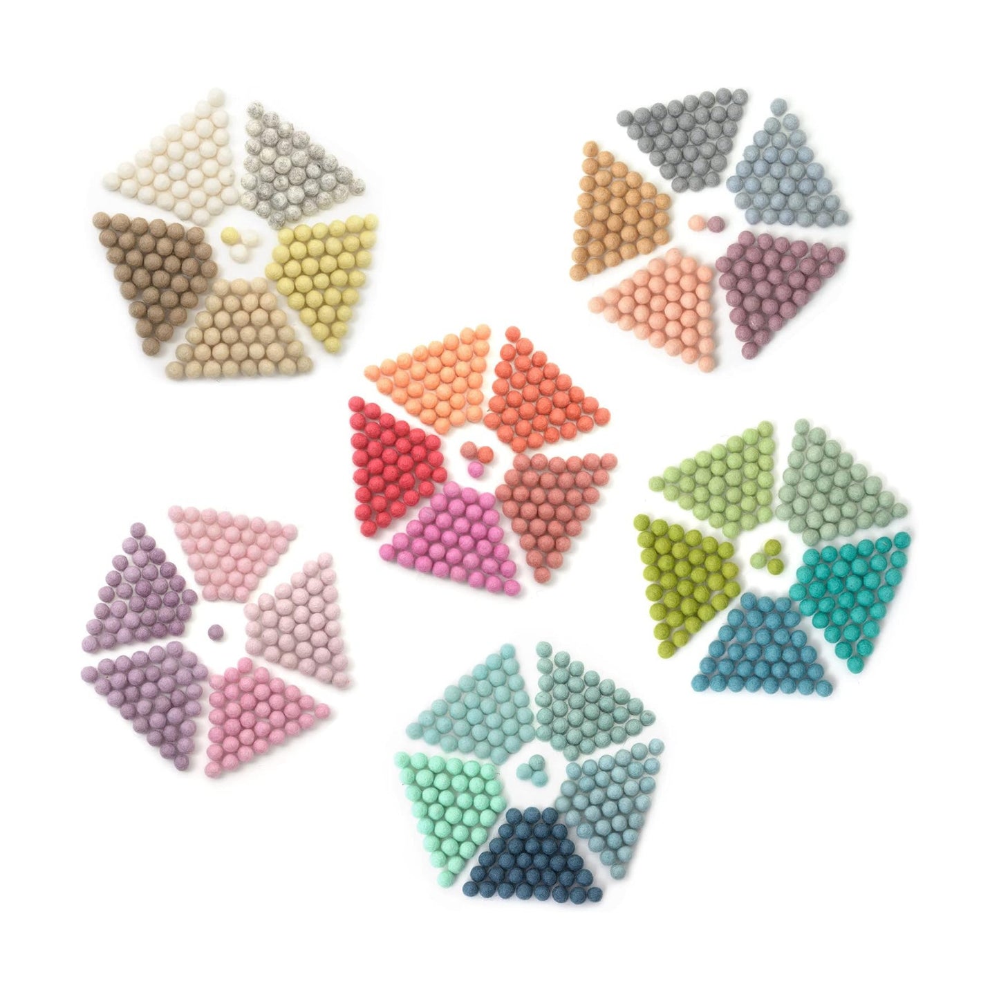 Glaciart One Felt Pom Poms, Wool Felt Balls (1000 Pieces) 1 cm – 0.4 Inch, Handmade Felted 30 Pastel Colors (Green